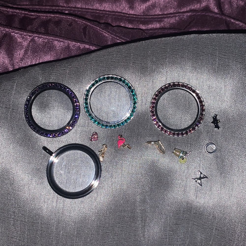 Origami Owl charms and locket faces w/ base
